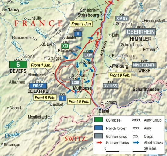 Colmar Pocket battle map